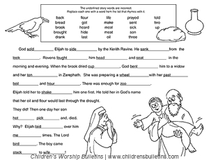 Sunday school activity about Elijah for ages 7-12