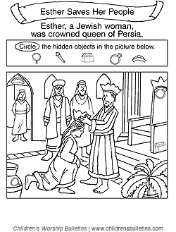 Sunday school activity about Esther for ages 3-6