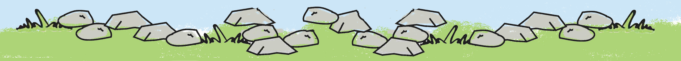 Illustration of rocks and grass