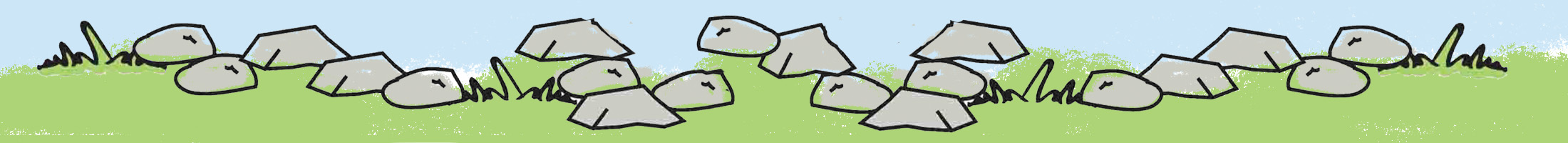 Illustration of rocks and grass