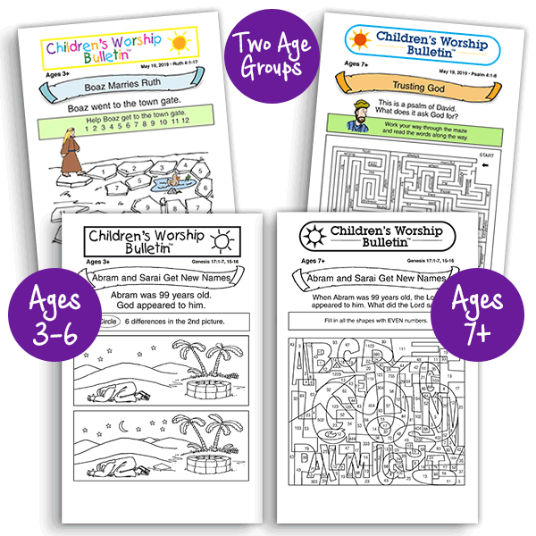 Sample Children's Worship Bulletins for Churches