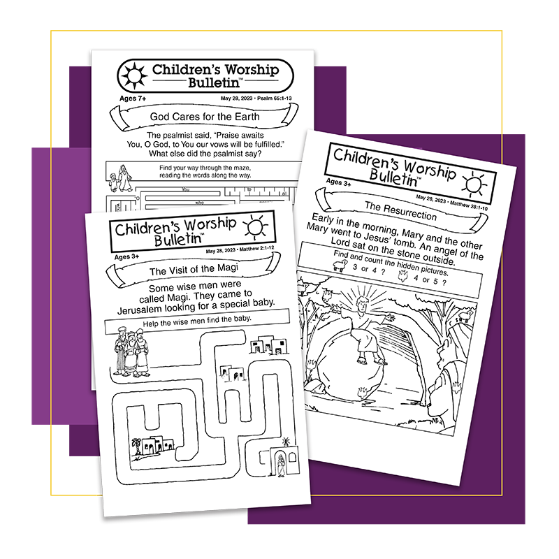 Bible-based activity worksheets samples for holidays and special days