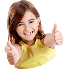 child with thumbs up