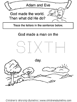 Sunday school activities about Adam and Eve