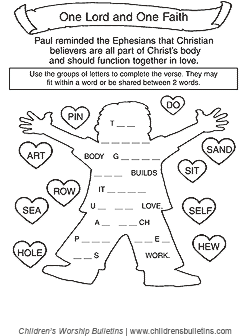 Sunday School Activities about Serving Sunday School Activities about Serving