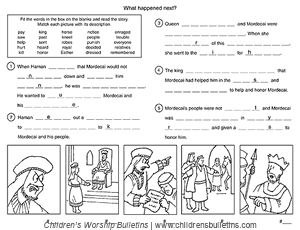 Sunday school activity about Esther for ages 7-12