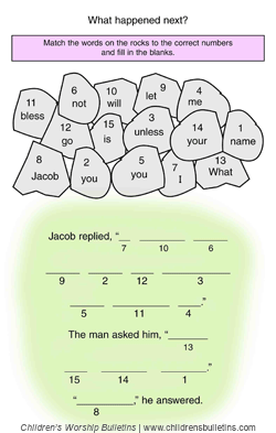 Sunday school activity about Jacob for ages 7-12
