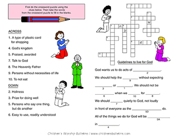 Children's church bulletin about Ash Wednesday for ages 7-12