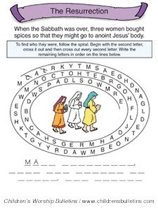 Children's church bulletin about Easter for ages 7-12 Children's church bulletin about Easter for ages 7-12