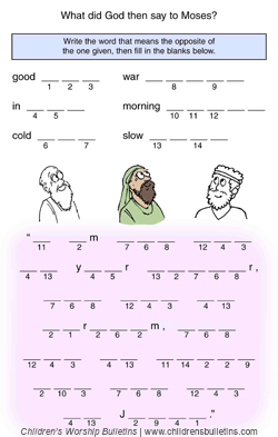 Sunday school activity about Moses for ages 7-12