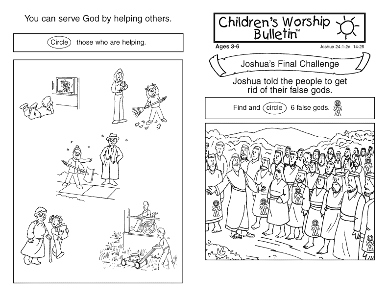 Children's Worship Bulletins - Old Testament Samples