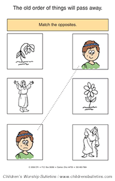 Children's church bulletin about New Year's Day for ages 3-6 Children's church bulletin about New Year's Day for ages 3-6