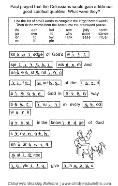 Sunday school activities about endurance Sunday school activities about endurance 2