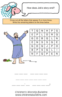 Sunday school activity about Job for ages 7-12 Sunday school activity about Job for ages 7-12