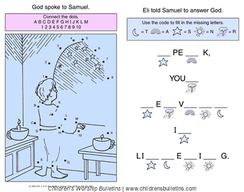 Sunday school activity about Samuel for ages 3-6 Sunday school activity about Samuel for ages 3-6