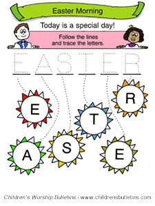 Children's church bulletin about Easter for ages 3-6 Children's church bulletin about Easter for ages 3-6