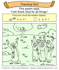 Children's church bulletin about Thanksgiving for ages 3-6 Children's church bulletin about Thanksgiving for ages 3-6